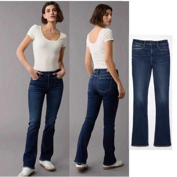 American Eagle AE Next Level High-Waisted Skinny Kick Jean Size 14 NWT - Picture 1 of 12